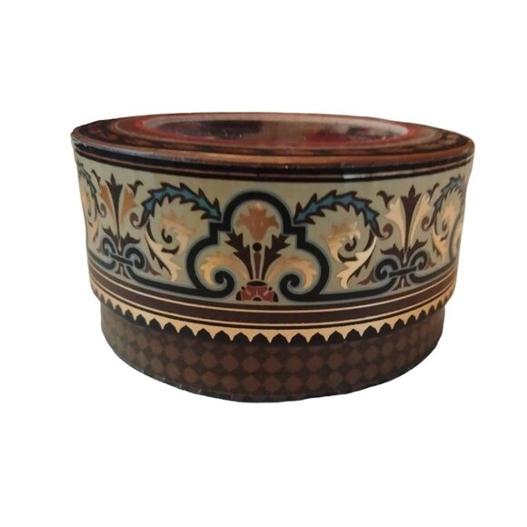 Punch Studio Trinket Gift Box Round Rococo Brown Cardboard Clear Window - Picture 1 of 11